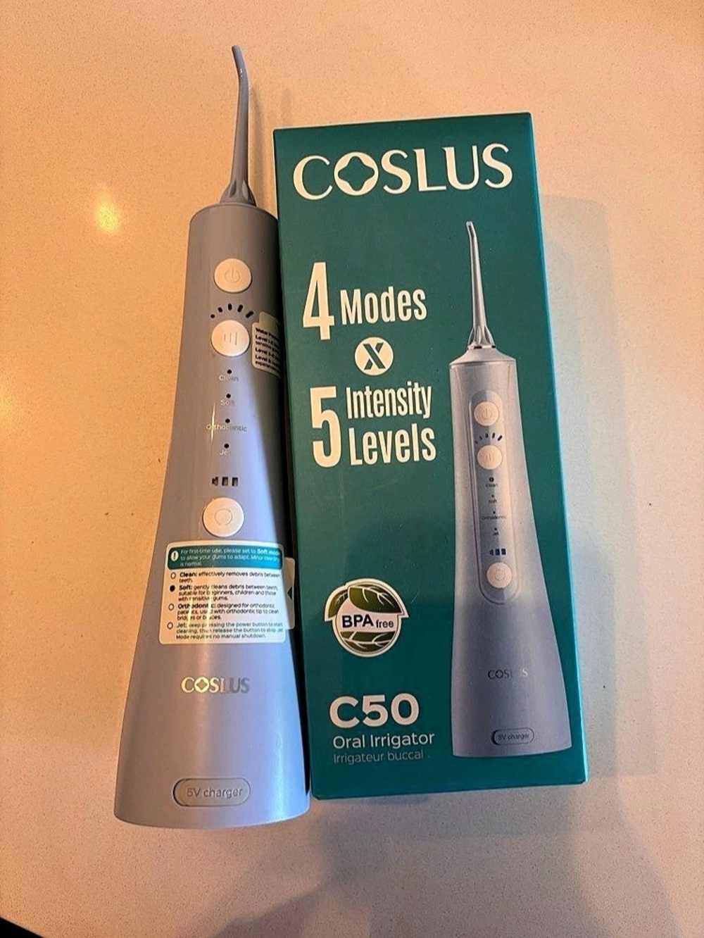 COSLUS C50 Cordless Oral Irrigator Water Flosser NWT